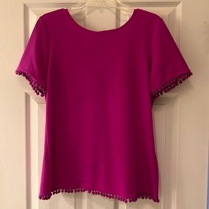 Banana Republic Pom Trim Top